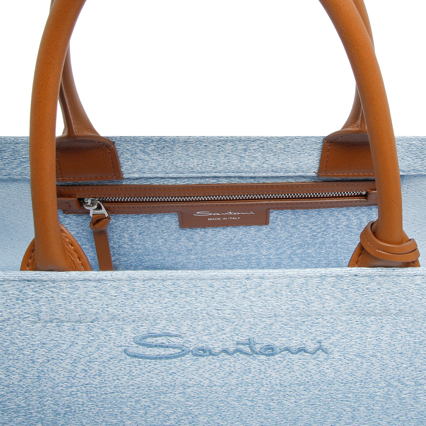 Light blue fabric shopper - 3