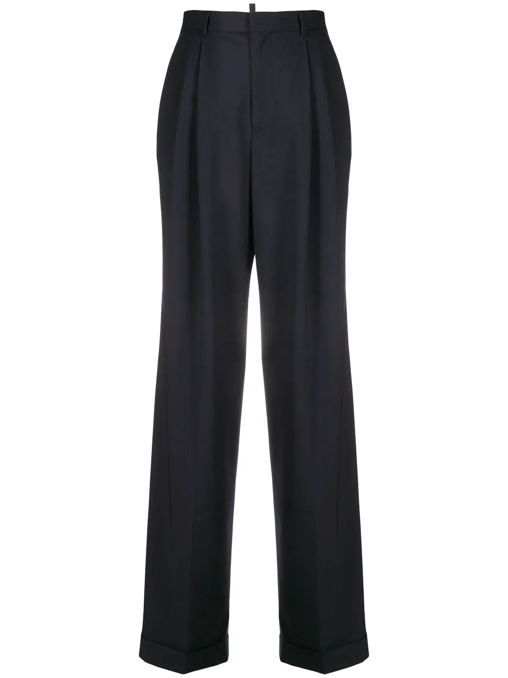 high-waisted pleated trousers - 1