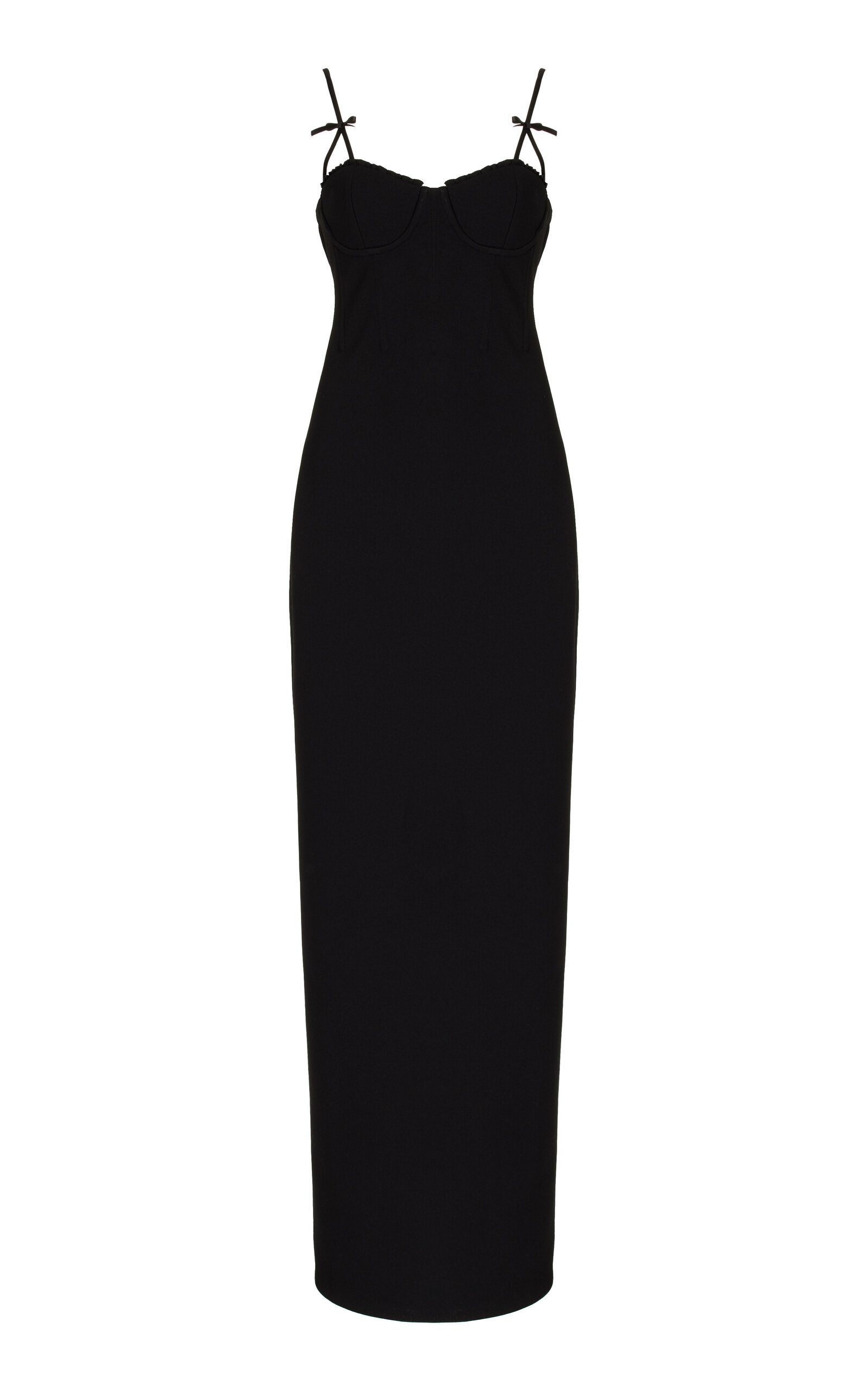 Georgina Bow-Detailed Bustier Maxi Dress black - 1