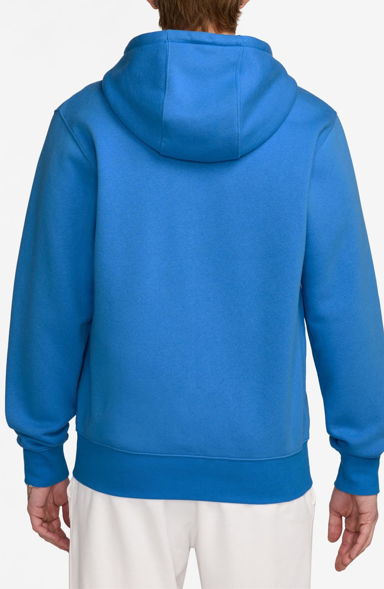Nike Club Fleece Zip Hoodie in Light Photo Blue/White at Nordstrom - 2