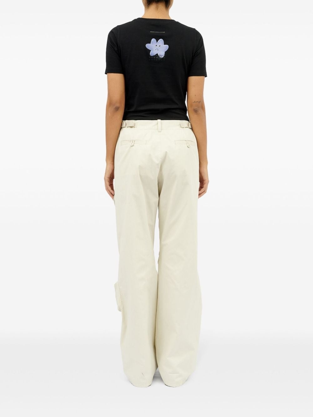 cotton gabardine-wave cargo trousers - 4