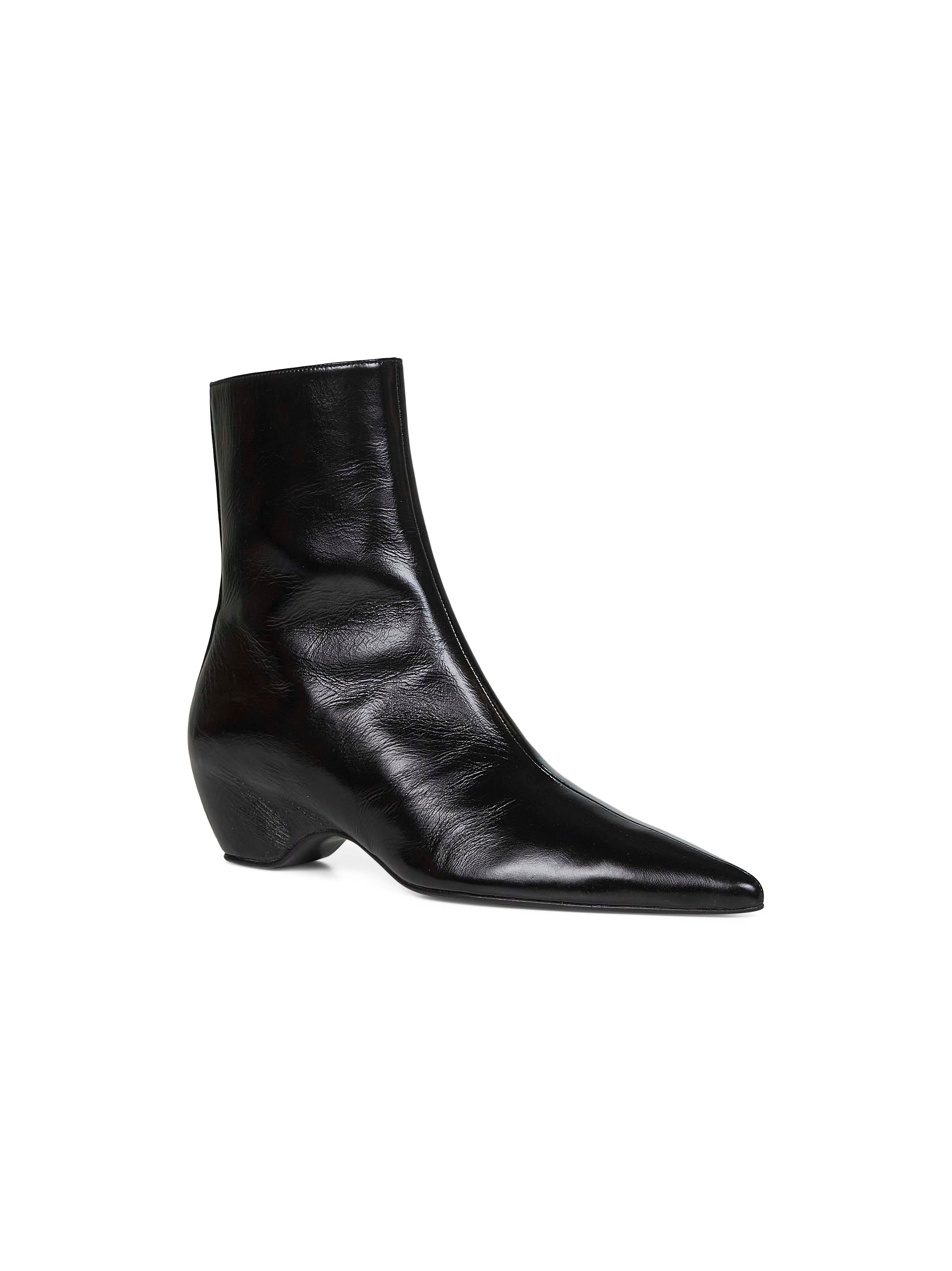 Black glazed leather Sybil ankle boots - 2