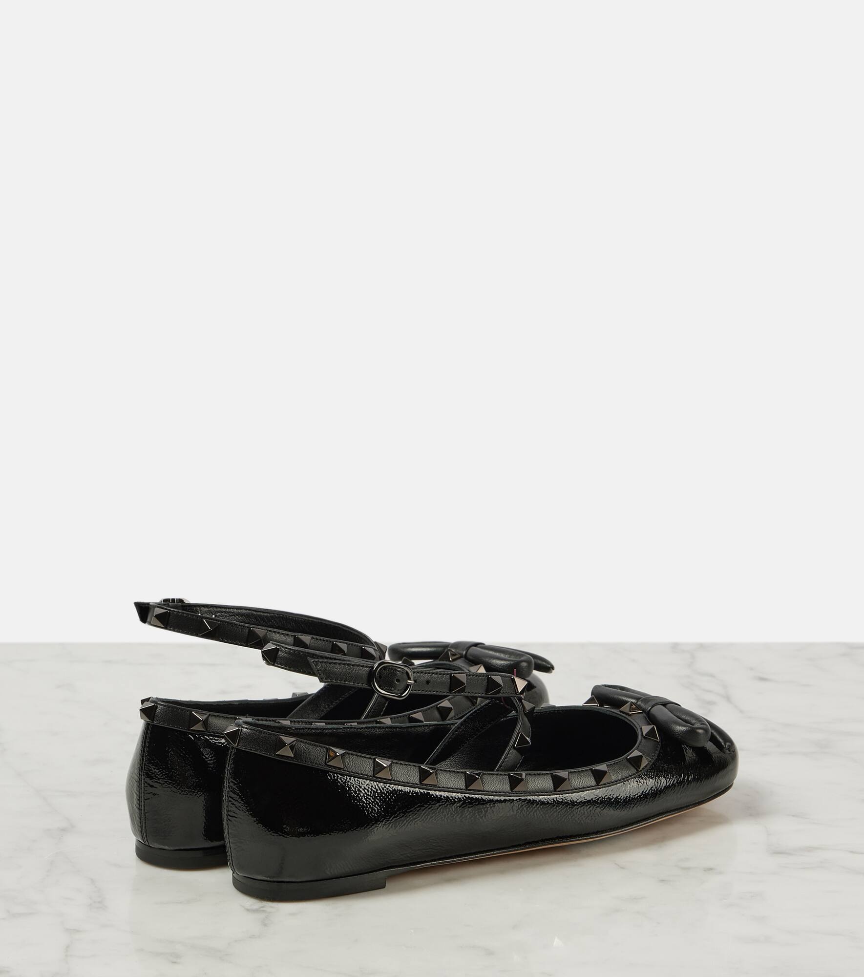 Rockstud patent leather ballet flats - 3