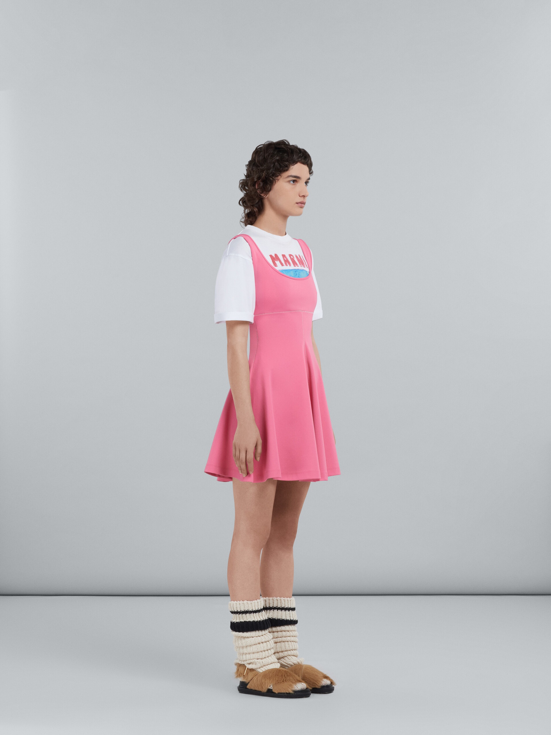 SHORT DRESS IN PINK STRETCH FABRIC - 6