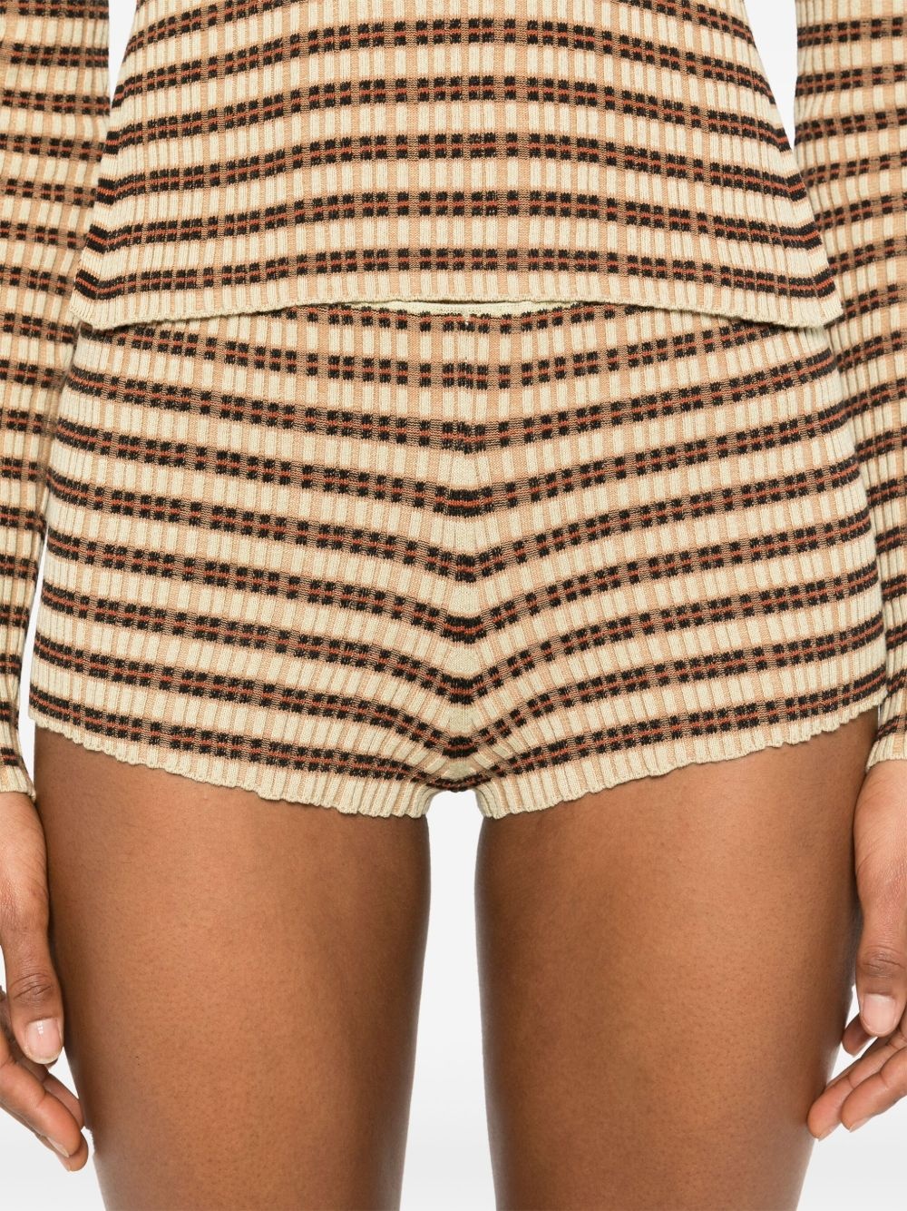 ribbed-knit shorts - 5