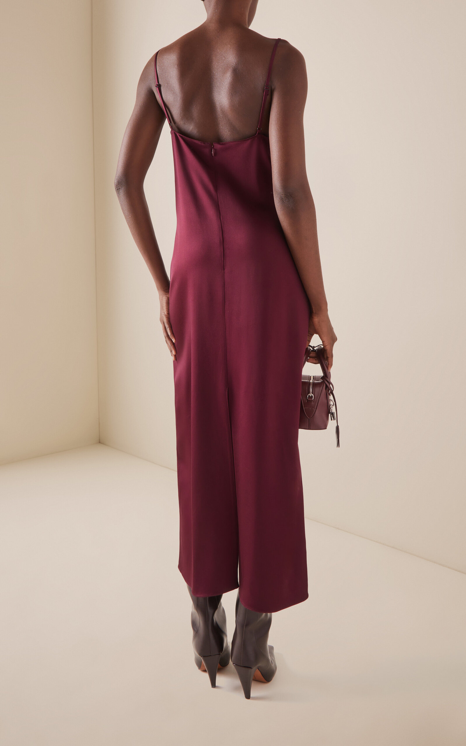 Satin Slip Dress burgundy - 4