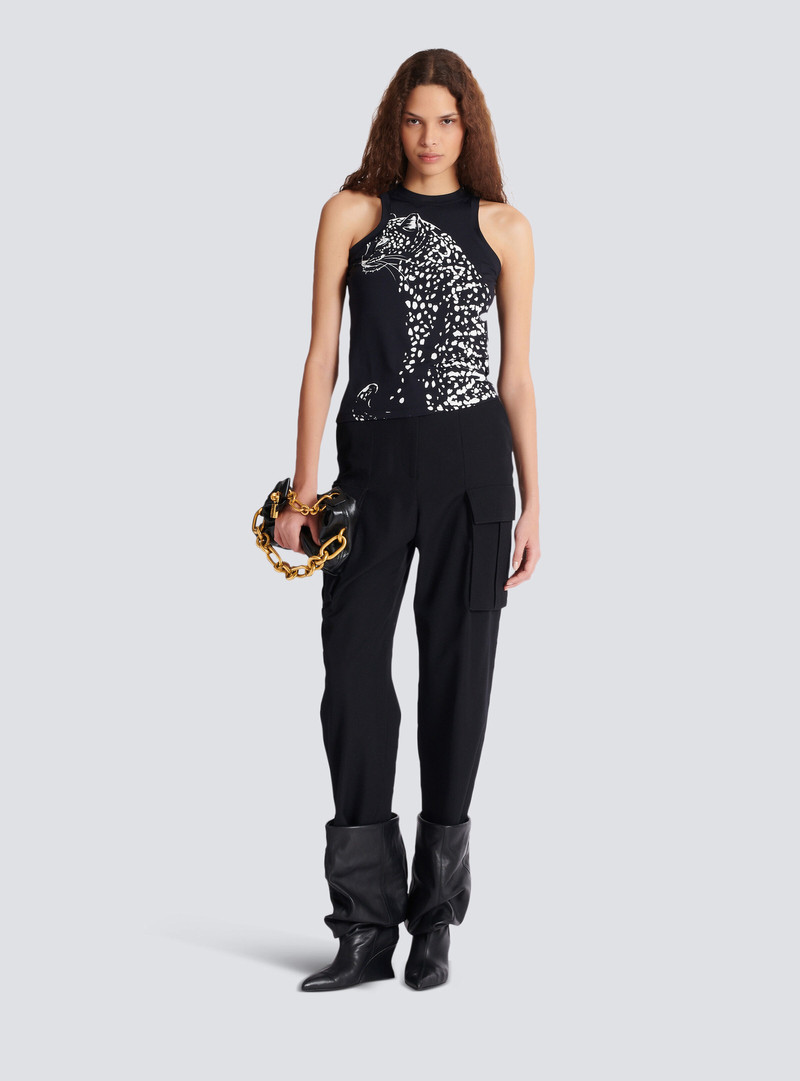 Balmain Leopard print tank top outlook
