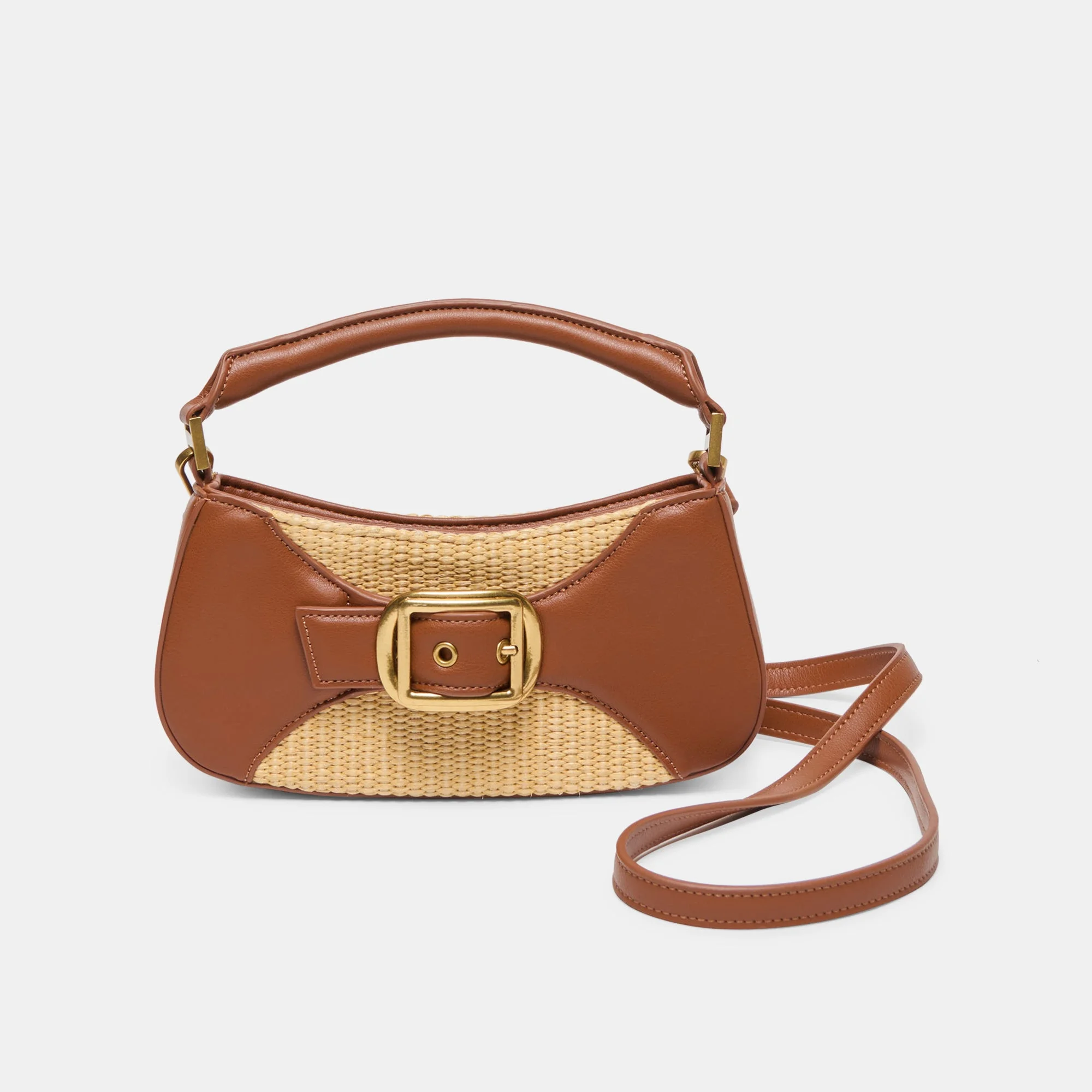 NUALA RAFFIA HANDBAG SADDLE STELLA - 1
