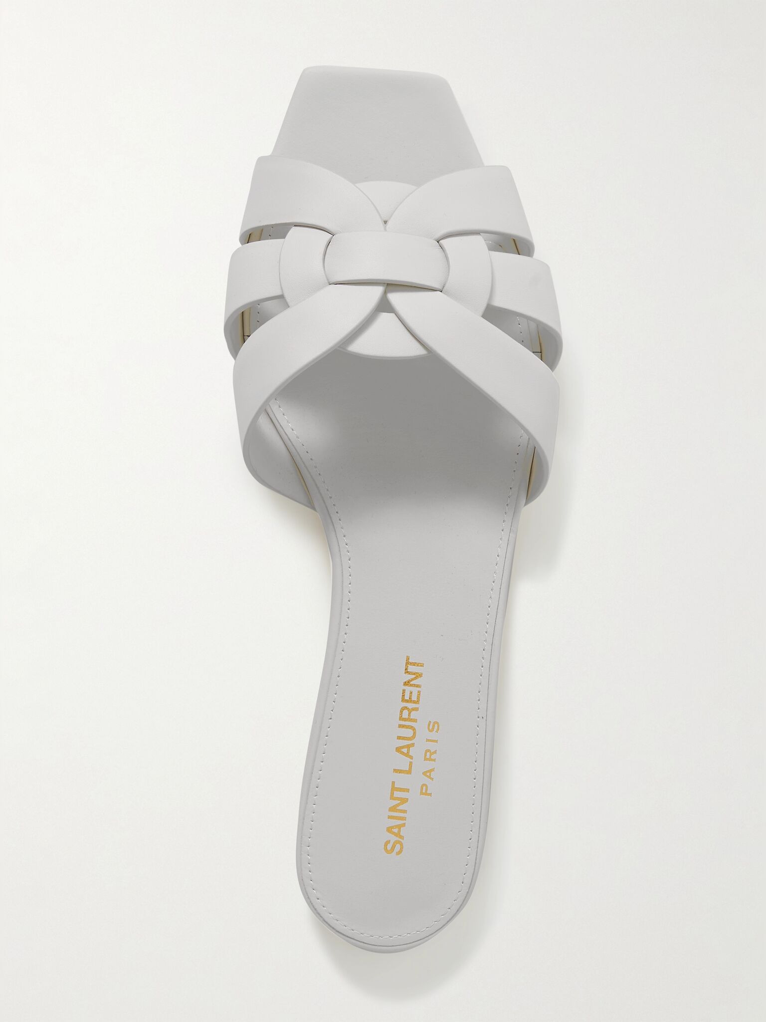 Tribute woven leather slides Off-white - 2