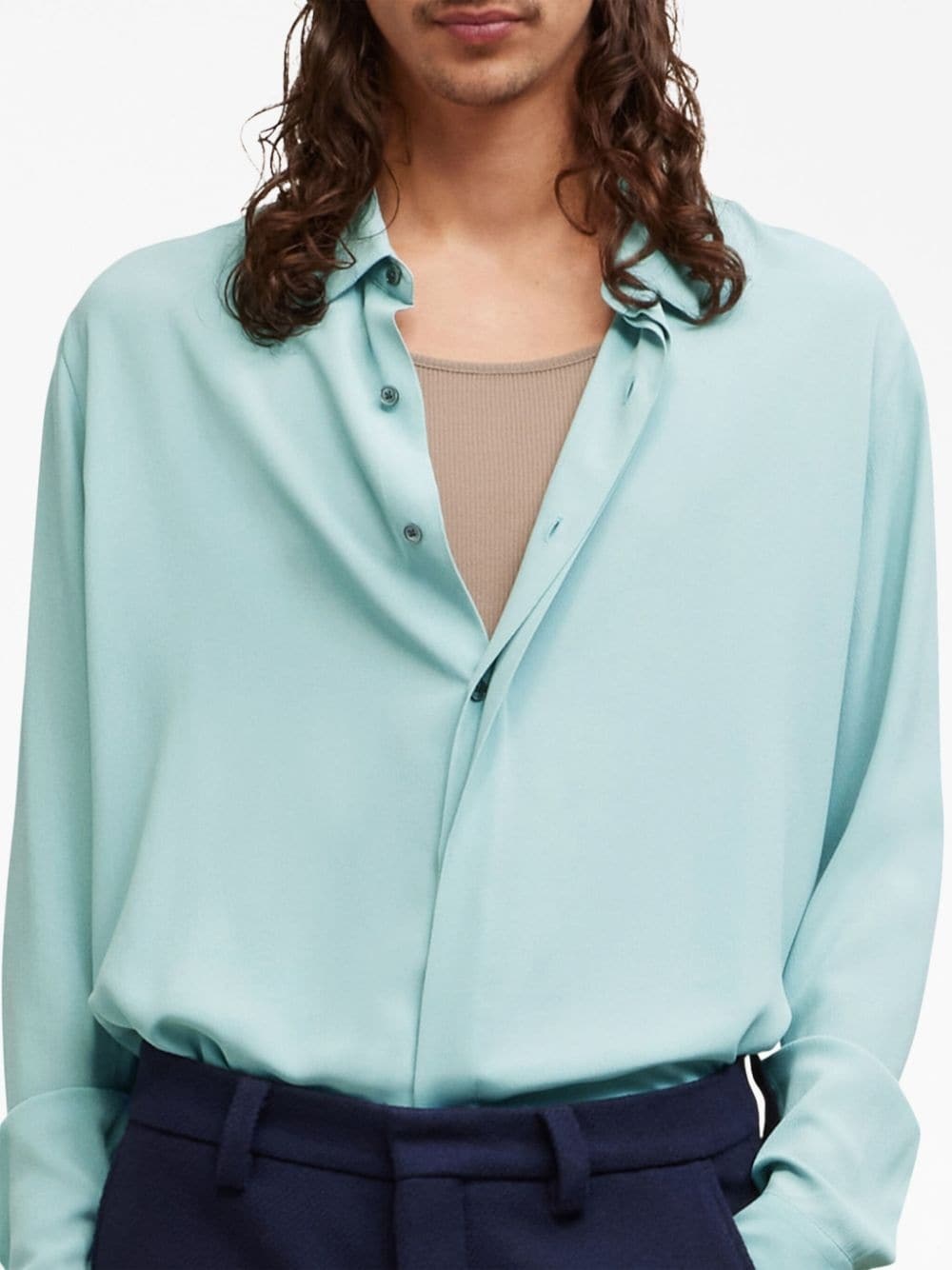 button-up crepe shirt - 6