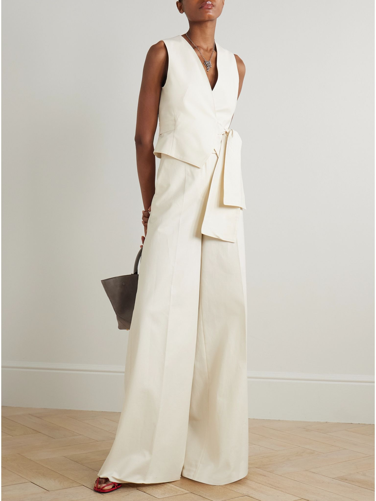 Zampa cotton-blend wrap vest White - 2