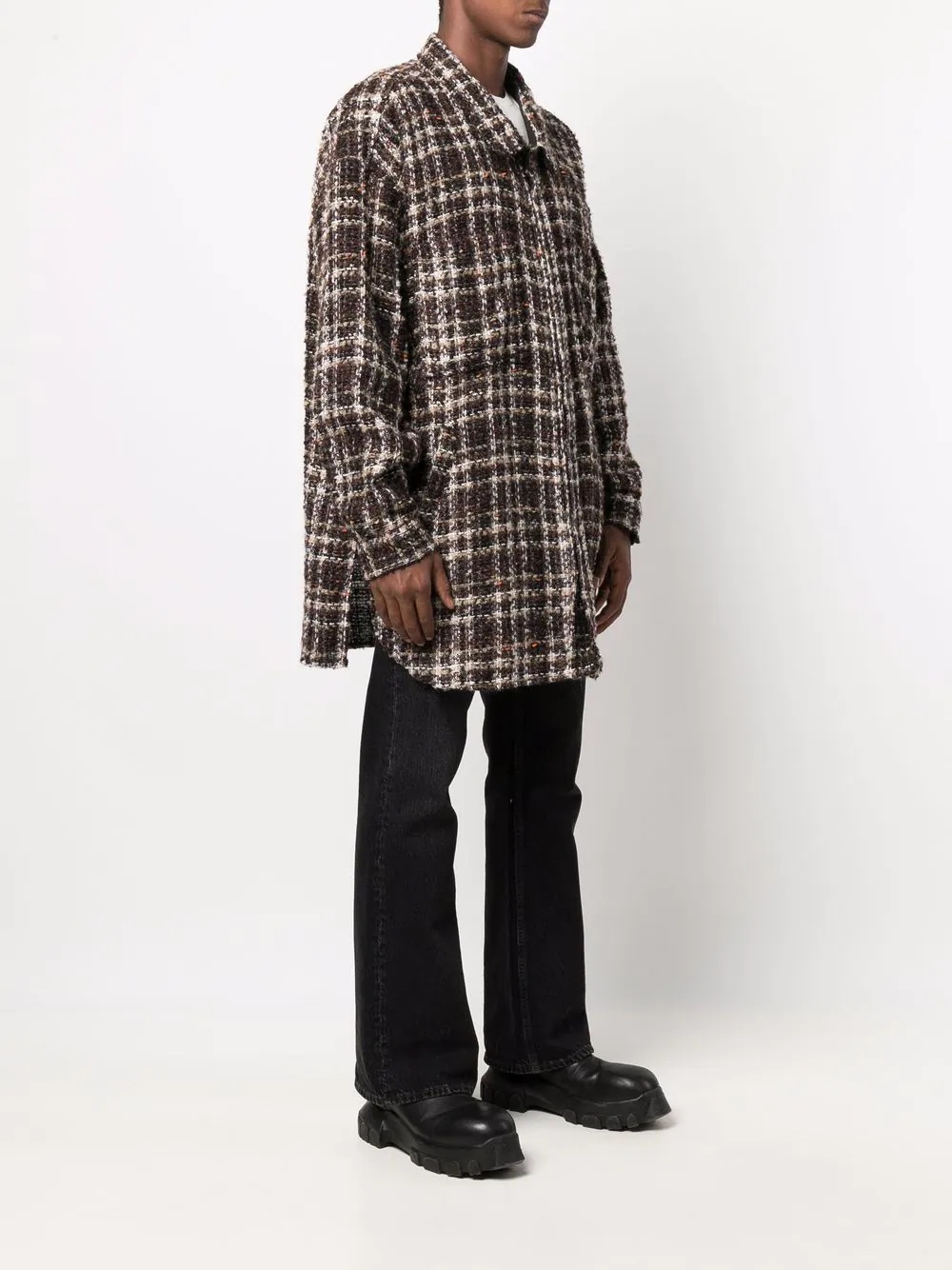 checked tweed shirt - 3