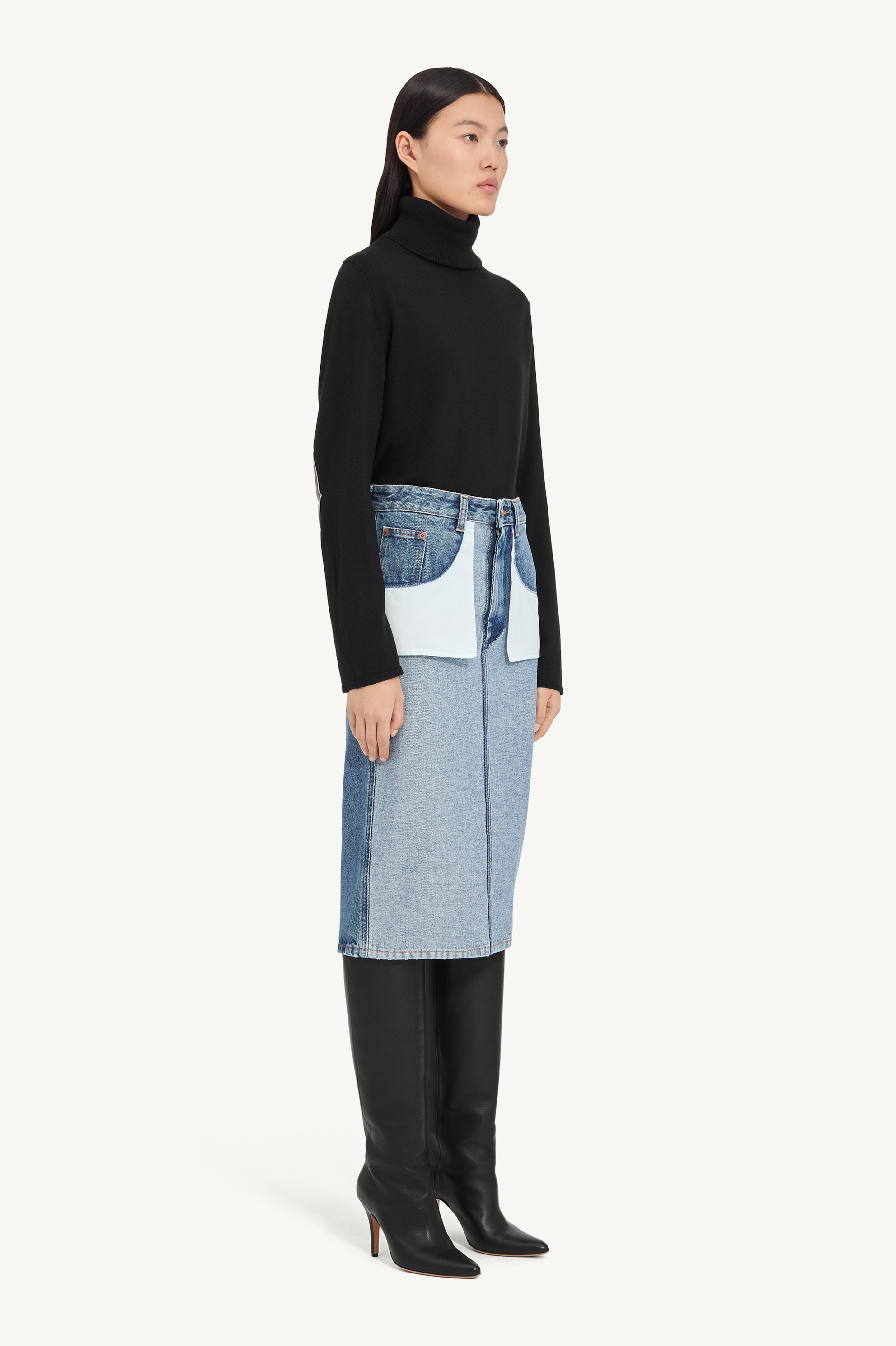Denim midi skirt - 3
