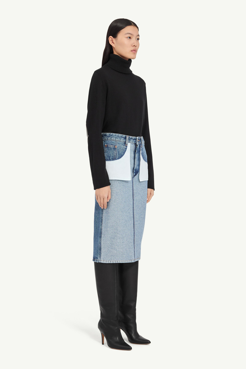 MM6 Maison Margiela Denim midi skirt outlook
