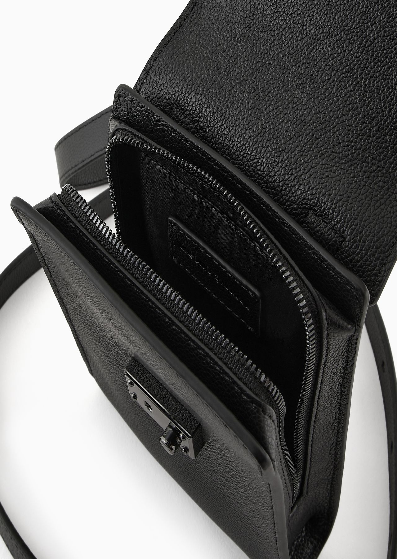 Tumbled-leather tech case with shoulder strap - 4