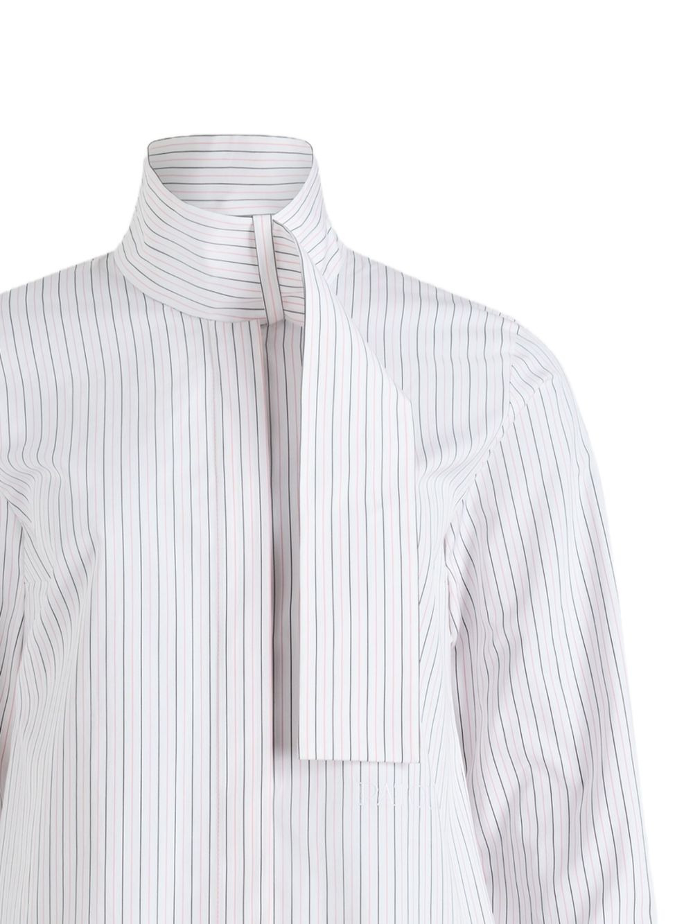 pinstripe scarf-collar blouse - 2