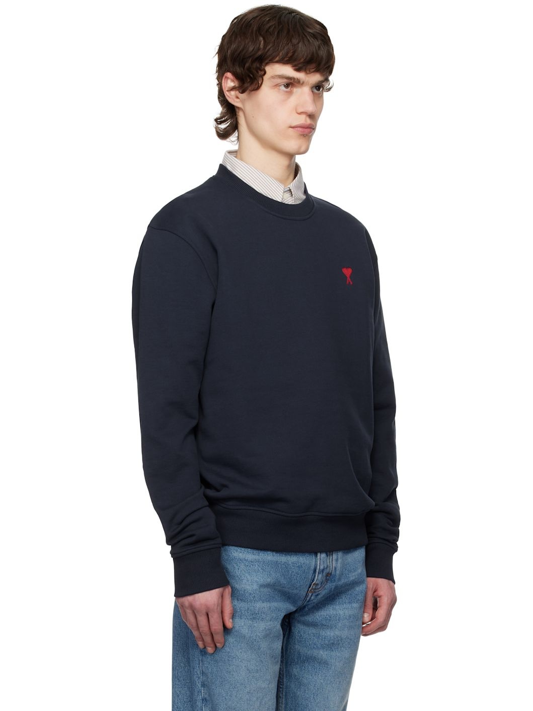 Navy Cotton Ami de Coeur Sweatshirt - 2