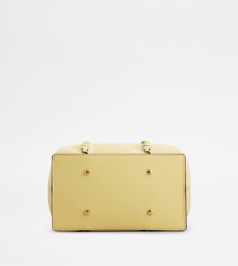 T TIMELESS SHOPPING BAG IN SUEDE MINI - YELLOW 3