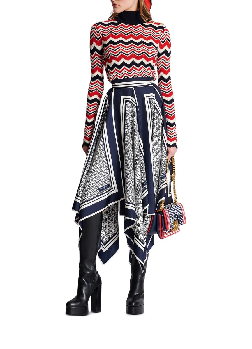 Monogrammed scarf skirt - 6