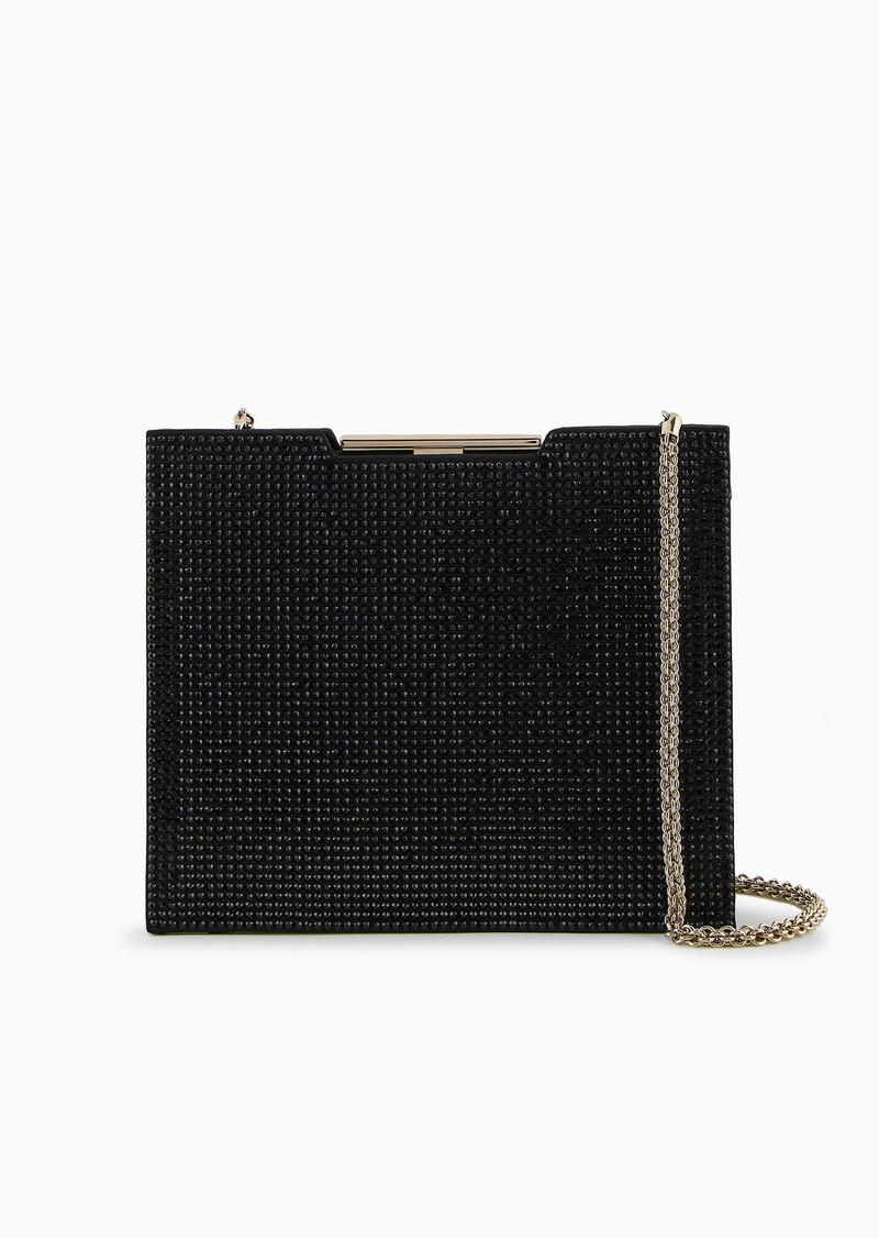 Satin and rhinestone clutch bag 1