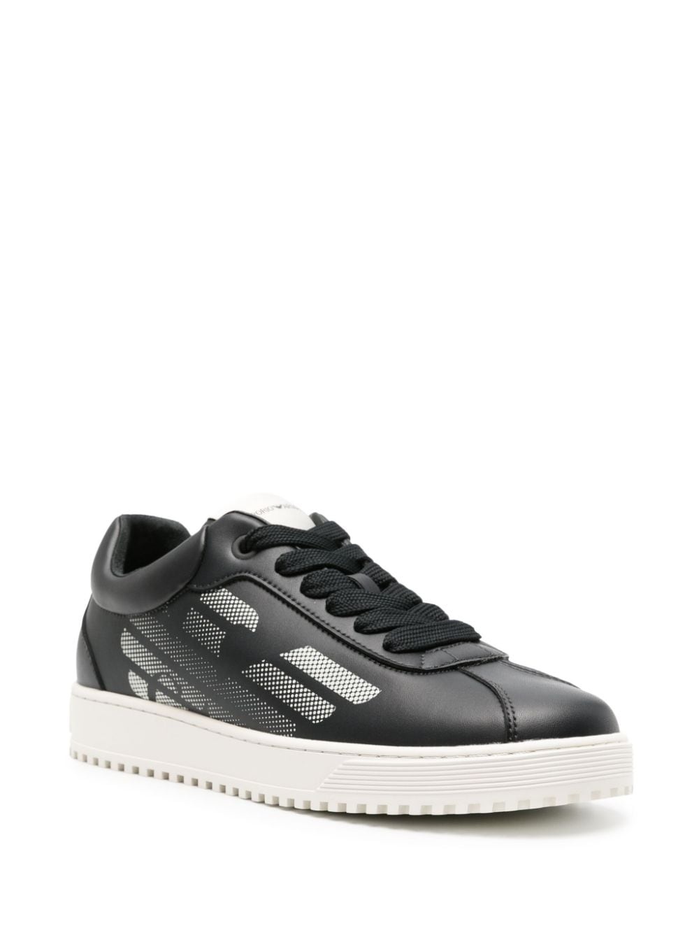 eagle-print leather sneakers - 2