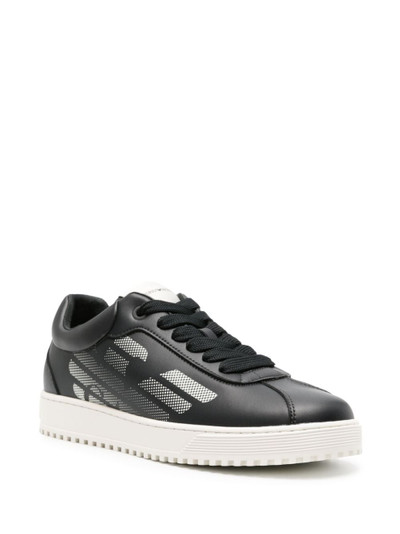 EMPORIO ARMANI eagle-print leather sneakers outlook