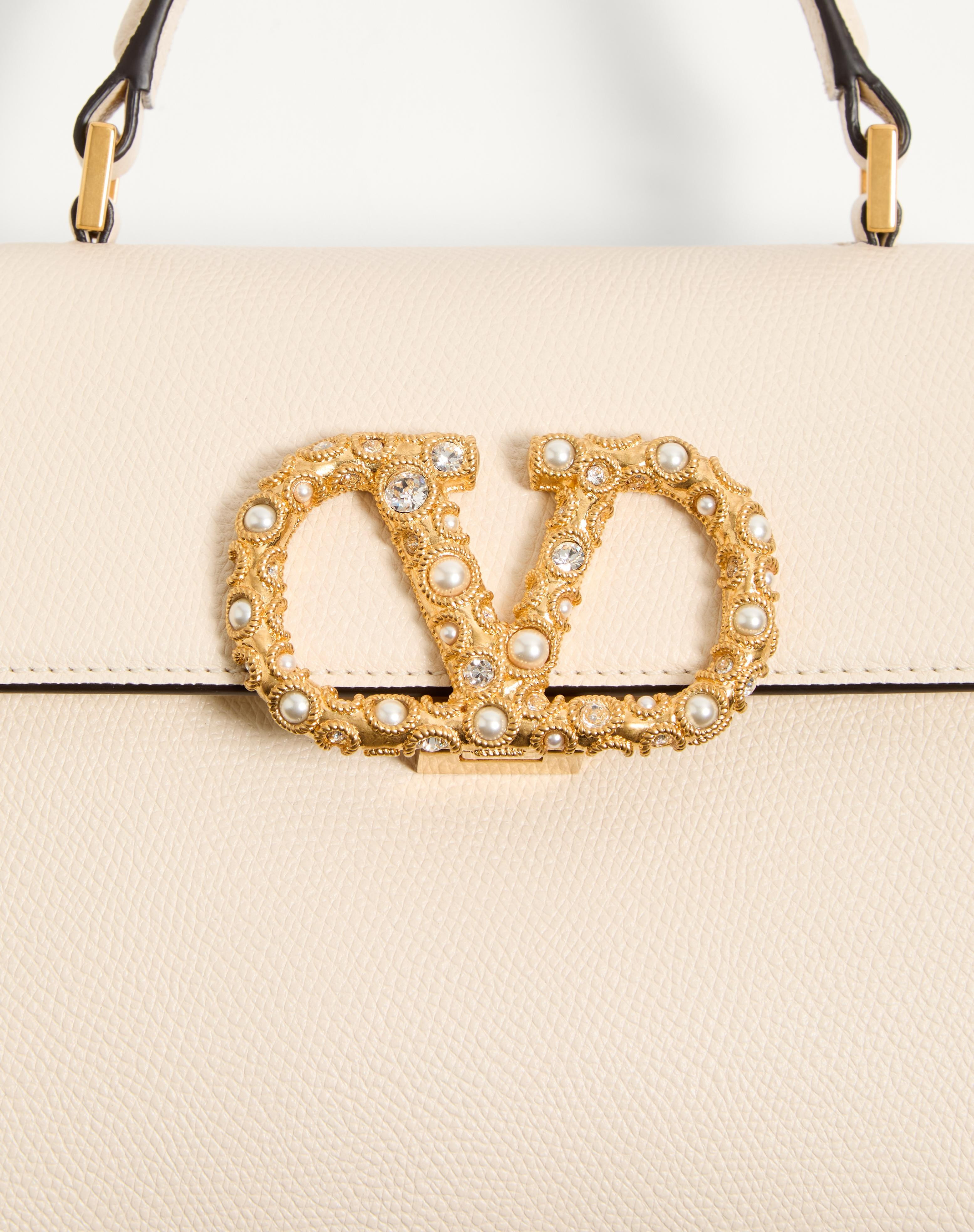 VALENTINO GARAVANI VSLING SMALL HANDBAG IN GRAINY CALFSKIN WITH JEWEL LOGO - 8