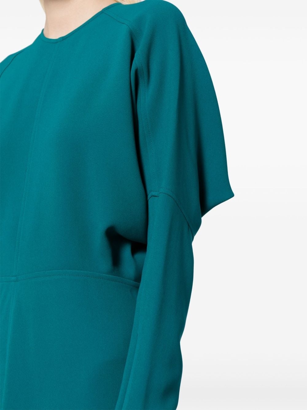 dolman-sleeves draped midi dress - 5