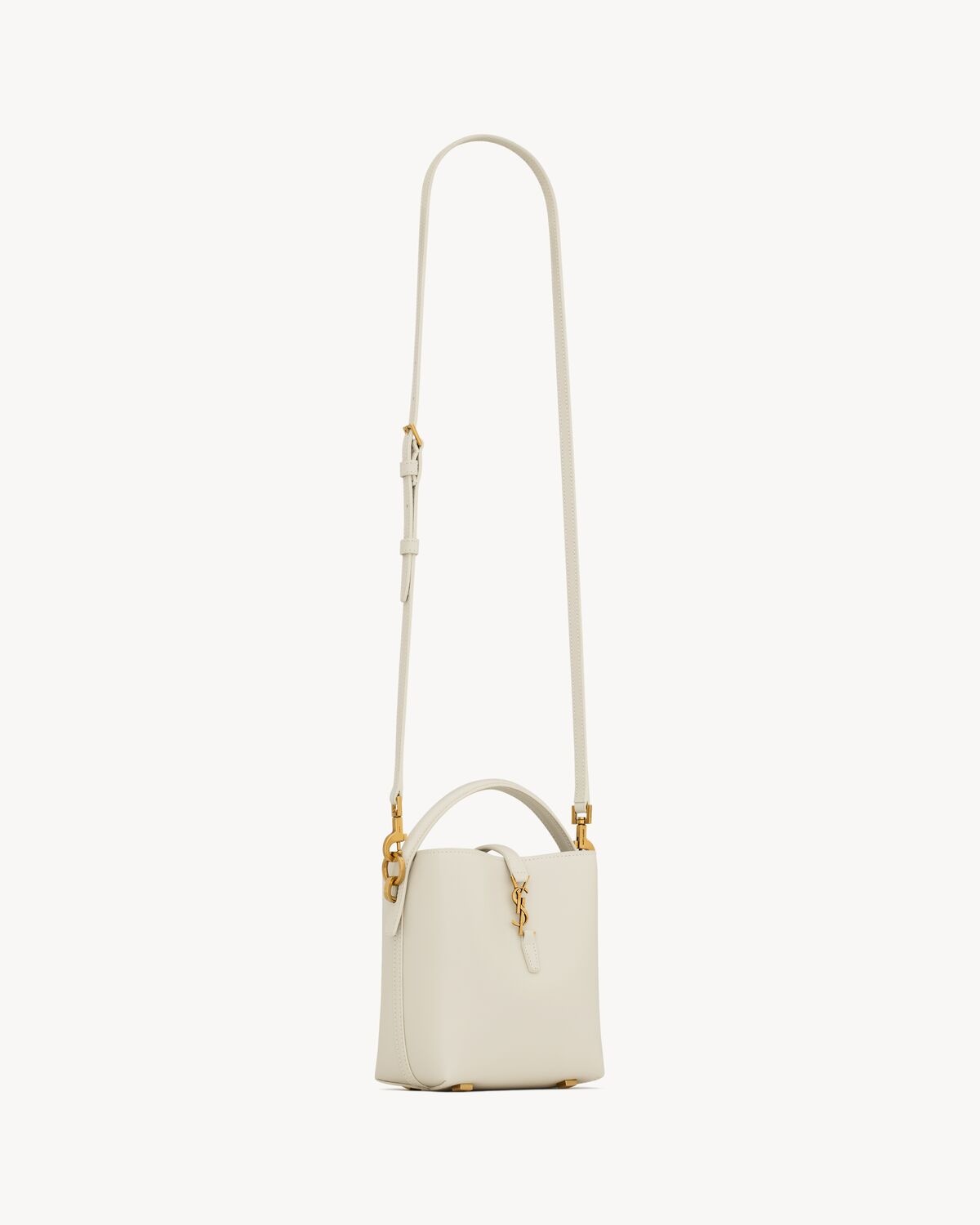 【24AW】SAINT LAURENT / Le 37 Mini シアリング バケットバッグ SAINT LAURENT Le 37 レザー ミニバケットバッグ | NET-A-PORTER