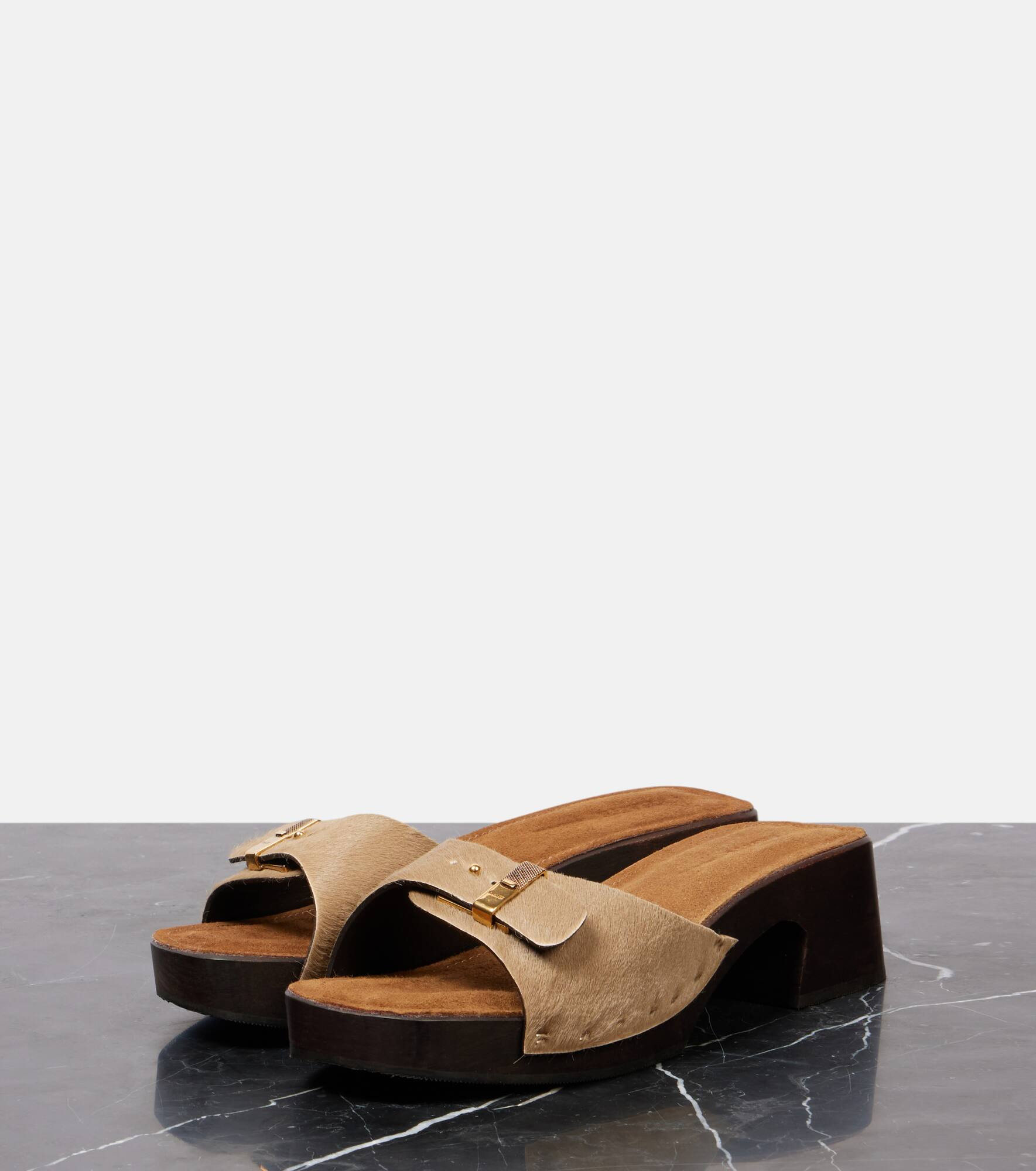 Britt 25 calf hair clogs - 4