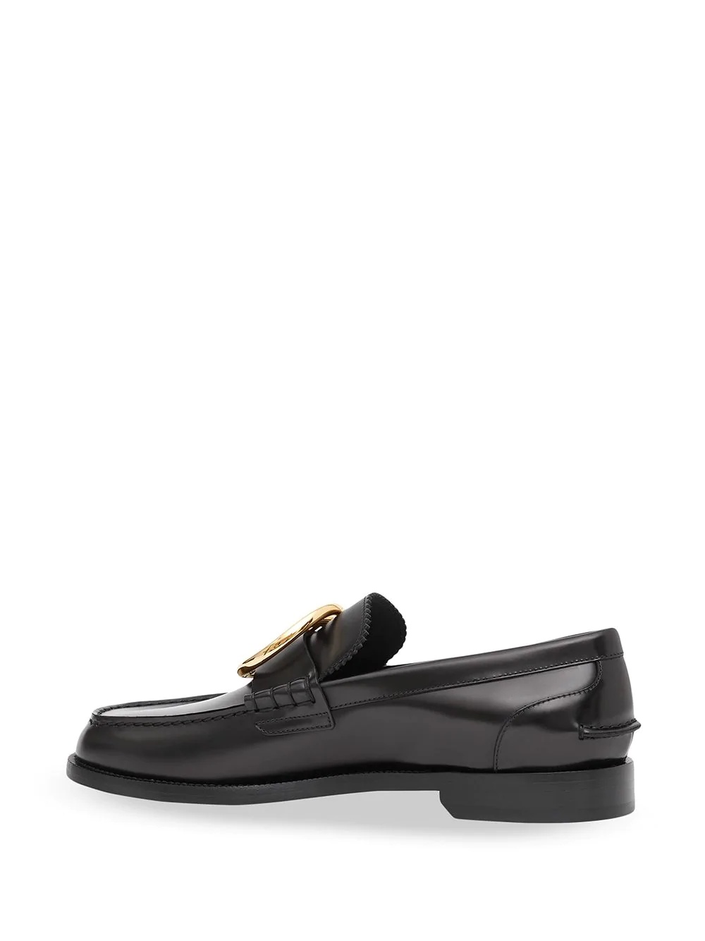 monogram leather loafers - 3