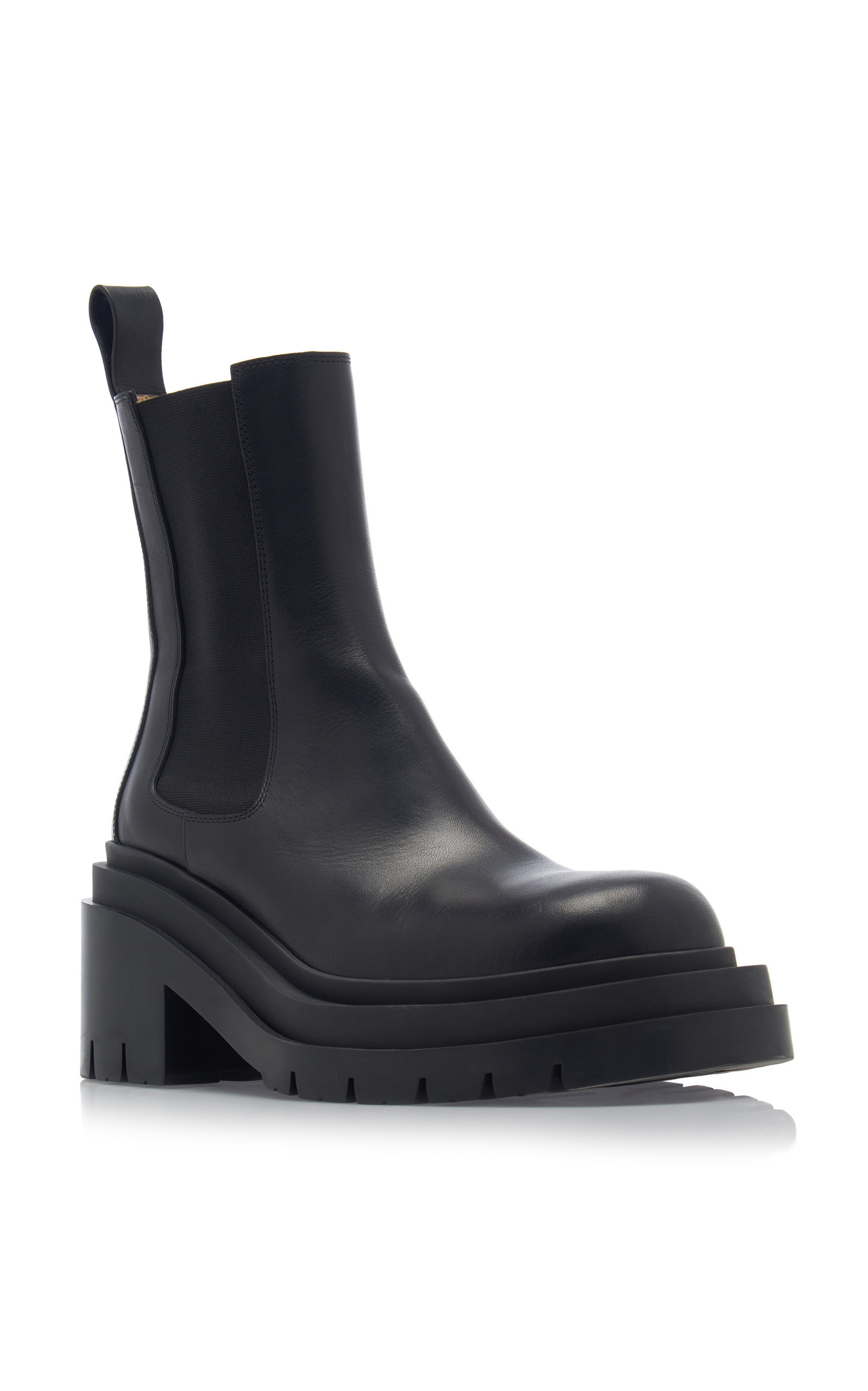The Lug Leather Ankle Boots black - 5