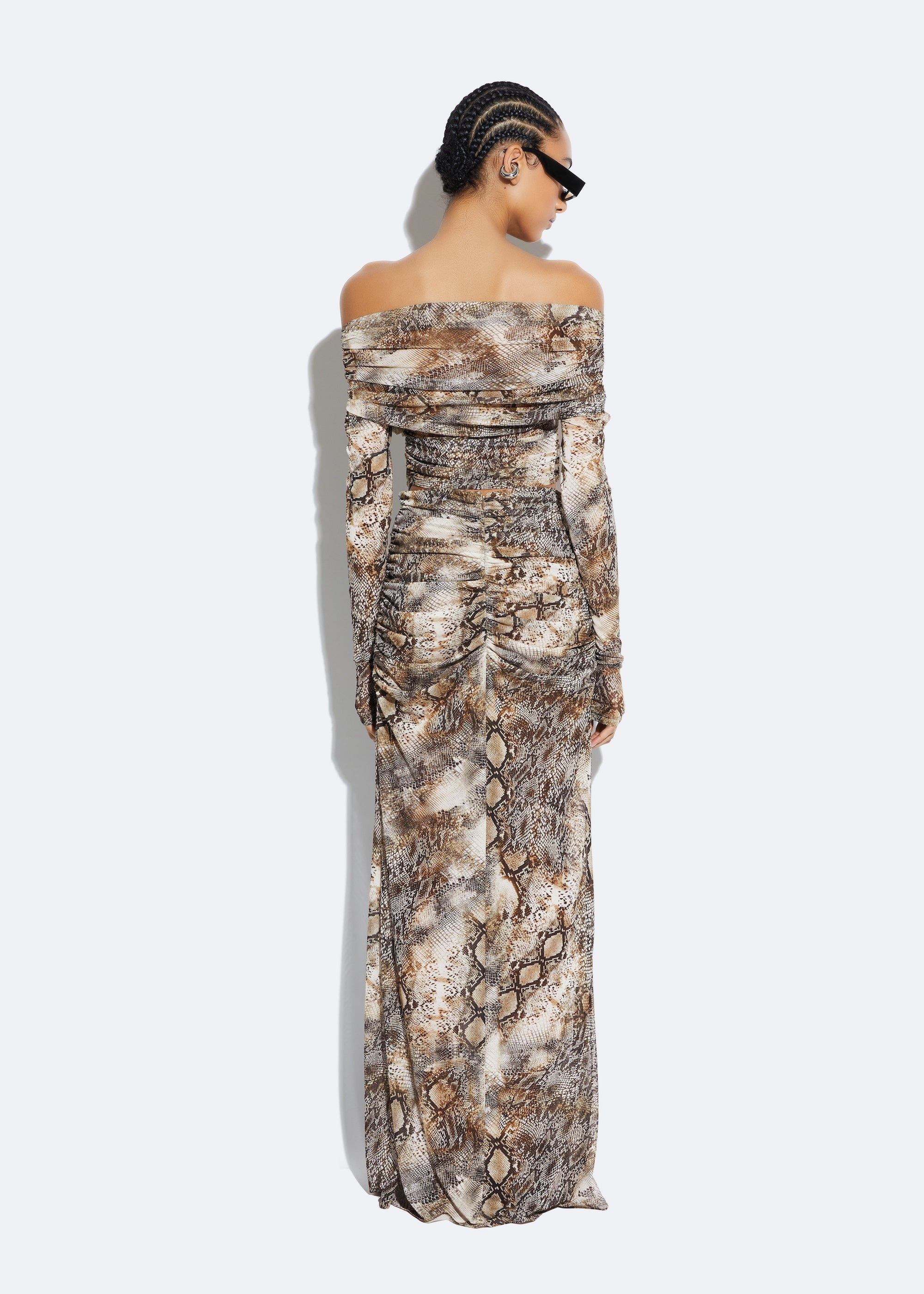 Snake Mesh Draped Skirt - 4
