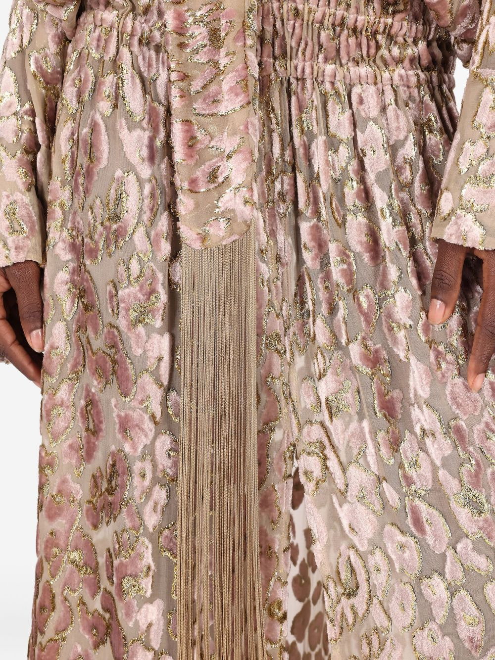 animal-print tassel maxi day dress - 5
