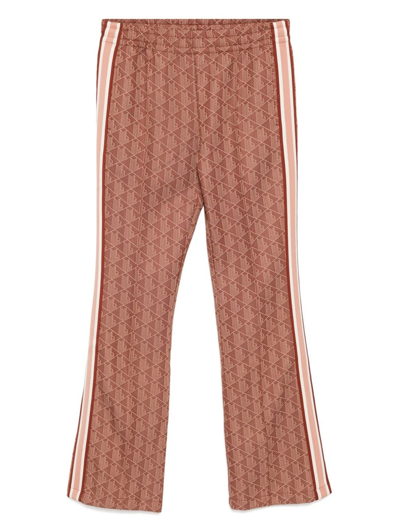 monogram print flared trousers 1