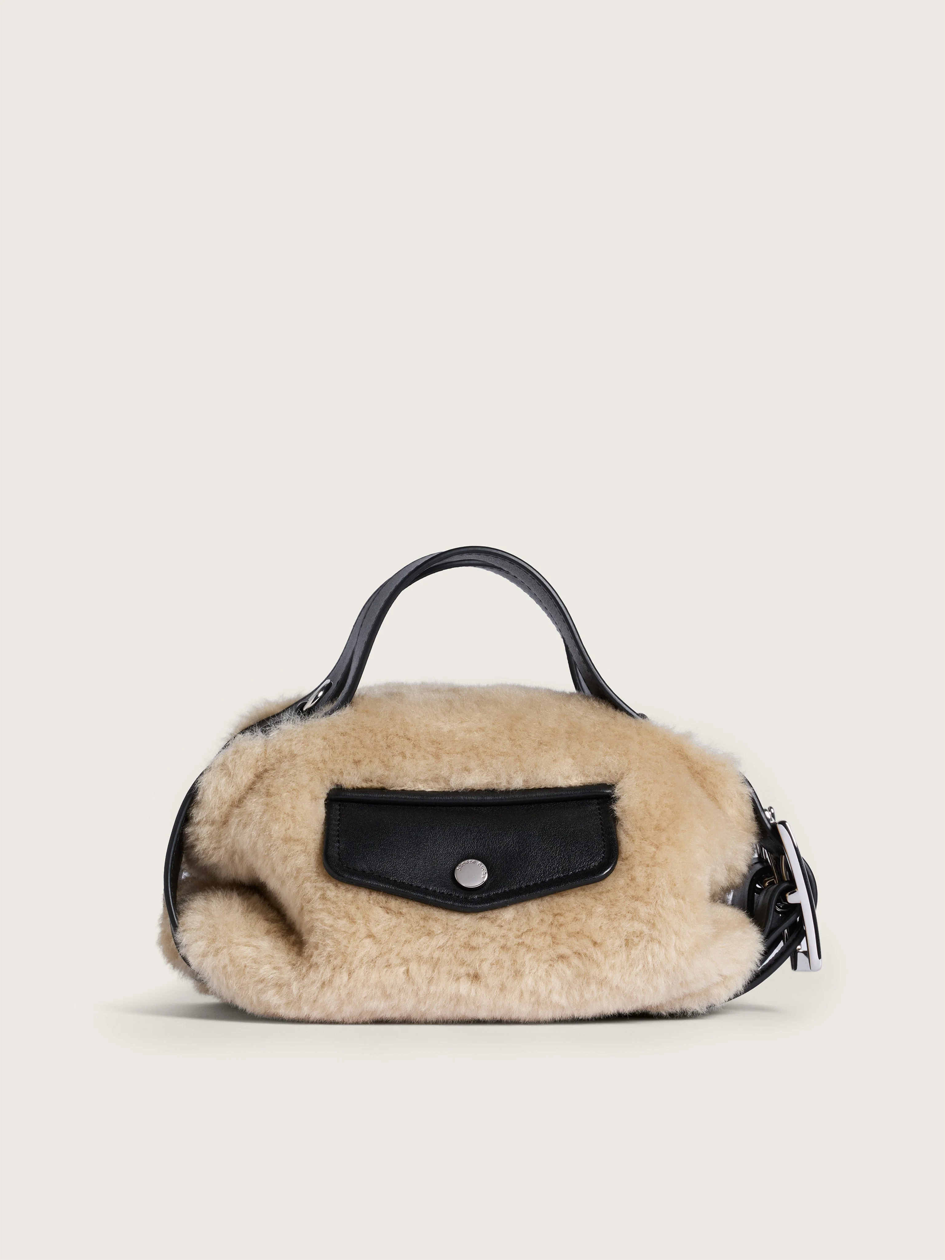 Mini Faux Fur Biker Belt Bag - 1