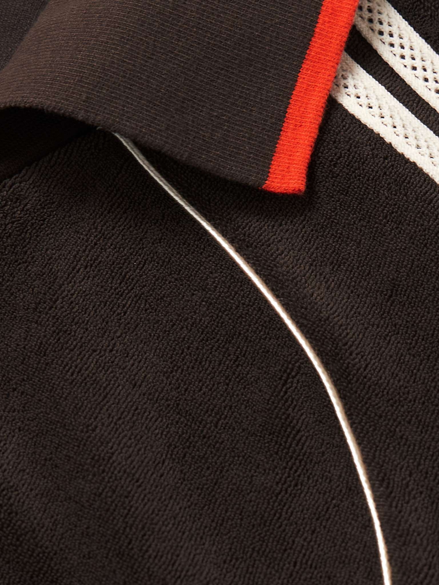 + Wales Bonner Logo-Embroidered Striped Cotton-Blend Fleece Sweatshirt - 4