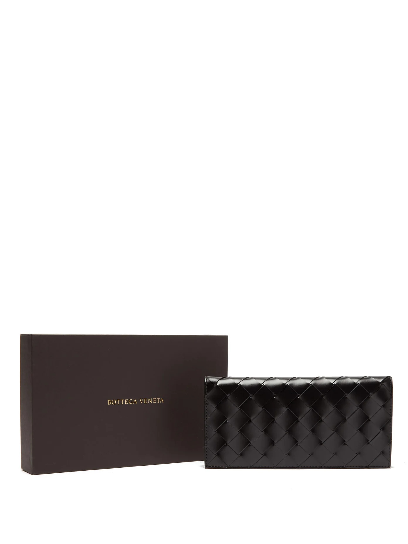 Intrecciato-leather continental wallet - 4