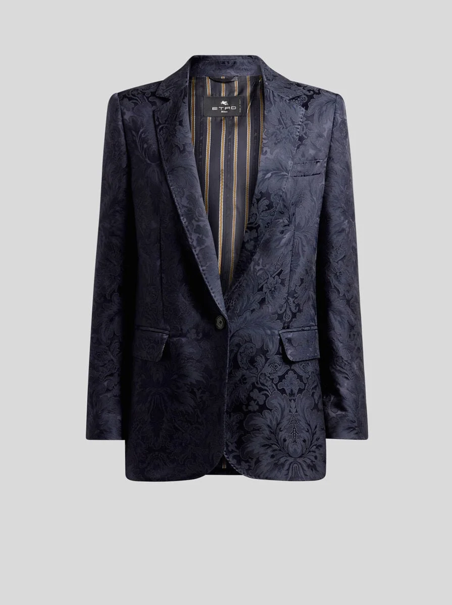 SILK-BLEND JACQUARD JACKET - 1