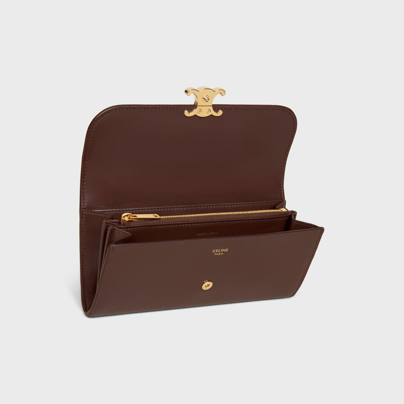 CELINE LARGE WALLET TRIOMPHE IN Shiny calfskin outlook