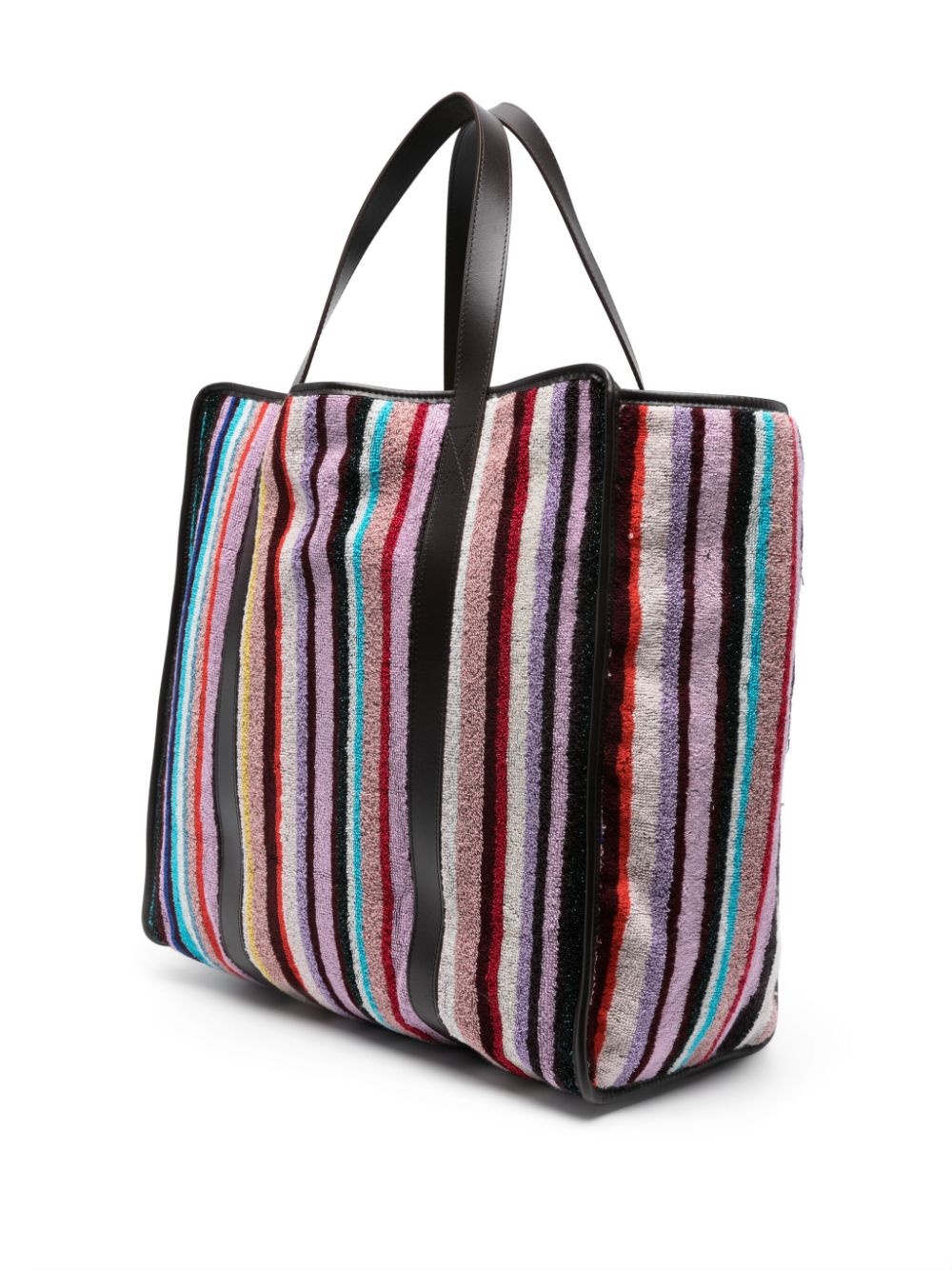 striped terry-cloth tote bag - 3