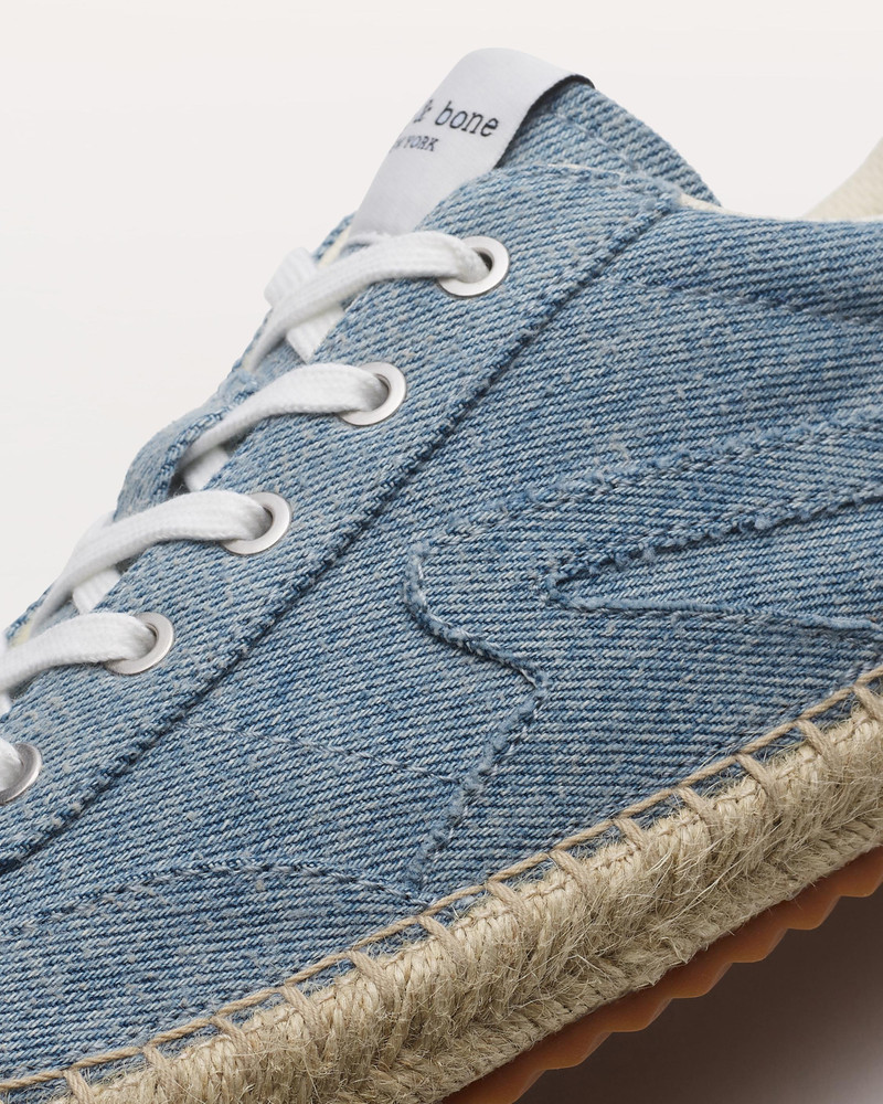 Retro Espadrille Sneakers Light-Wash Denim 6