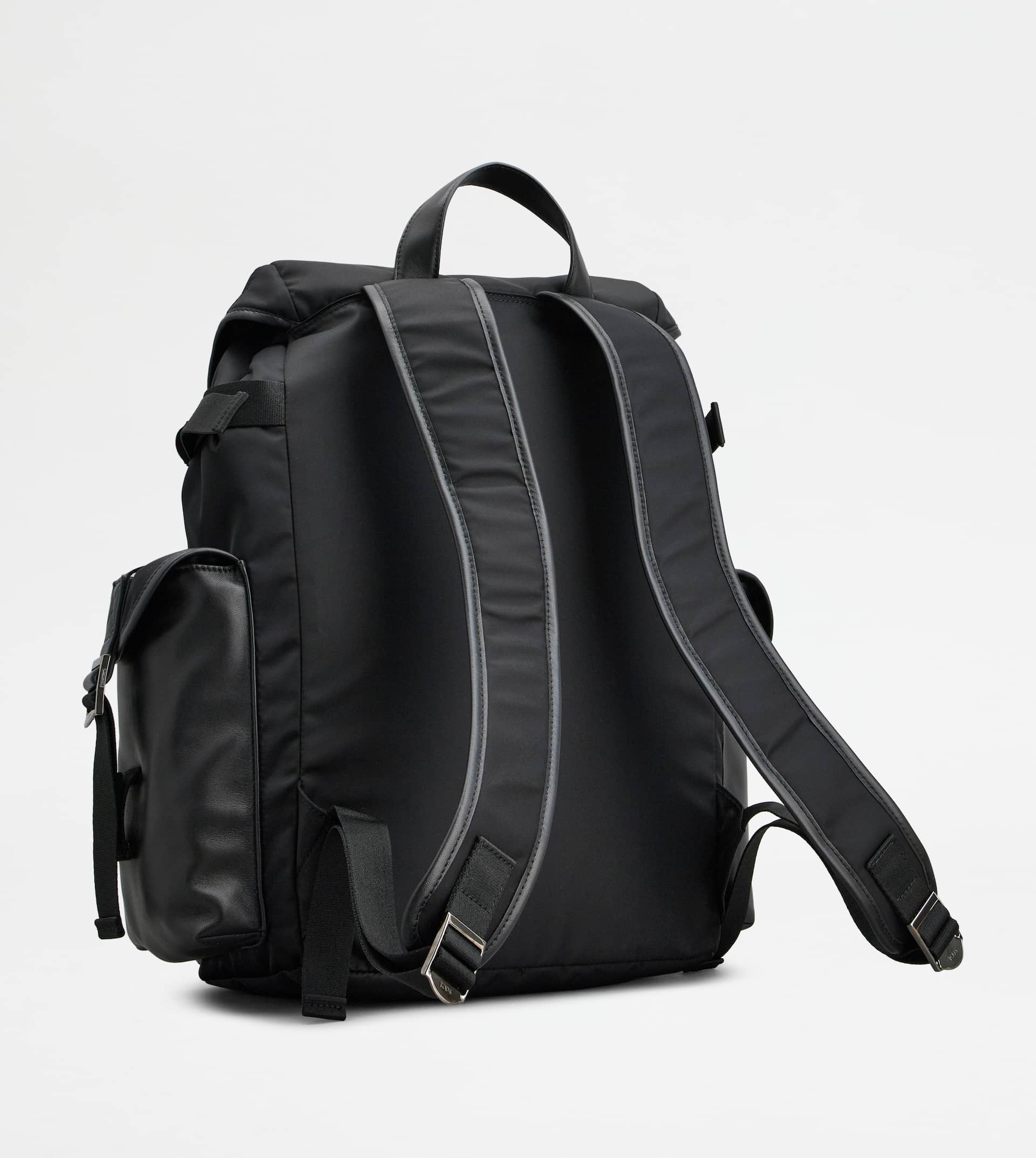 BACKPACK IN FABRIC AND LEATHER MEDIUM - BLACK - 5