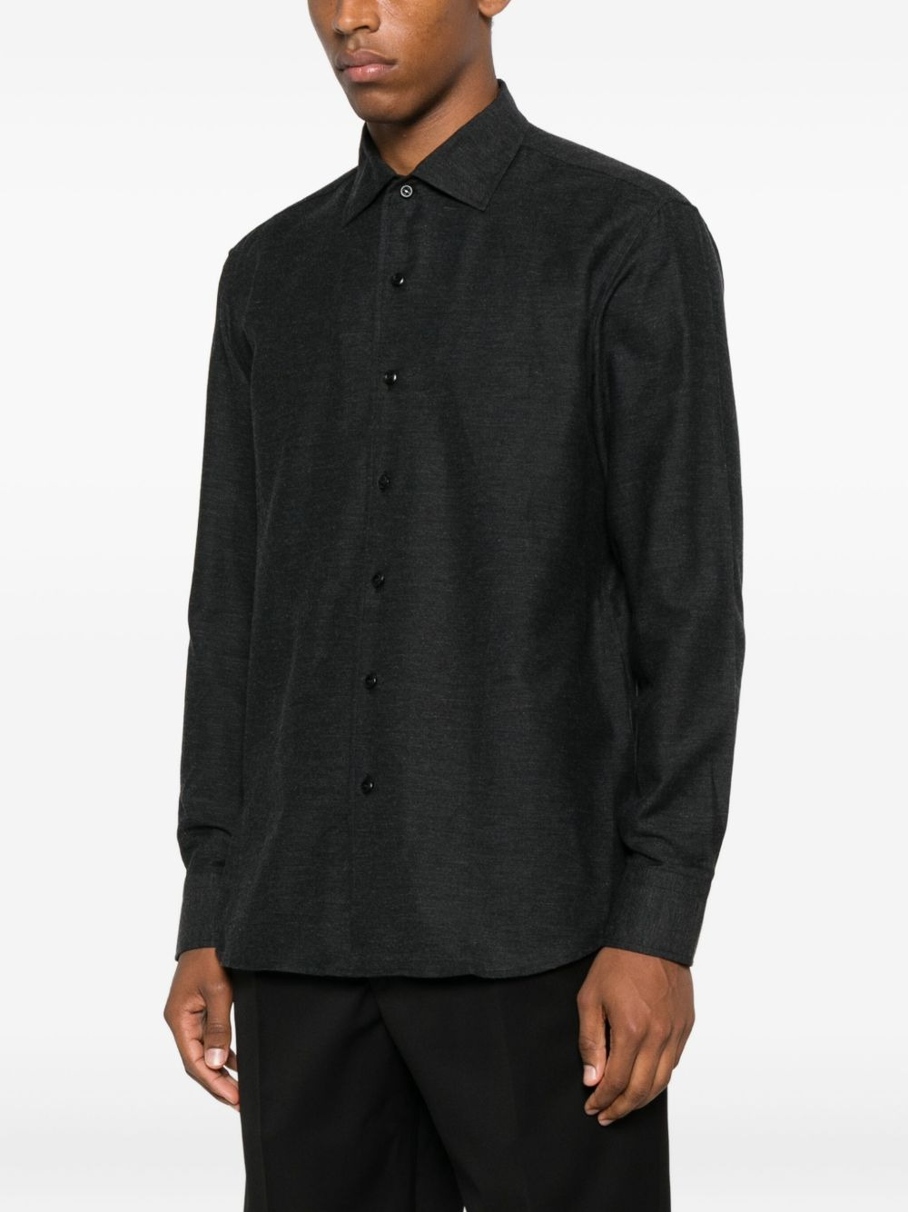 long-sleeve button-fastening shirt - 3