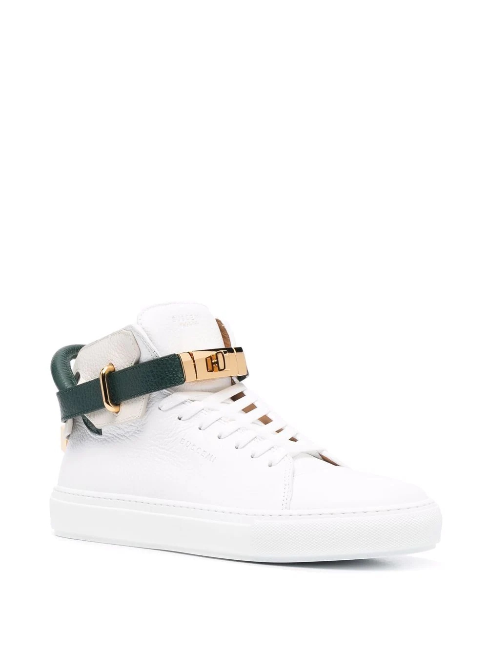 colour-block high-top leather sneakers - 2