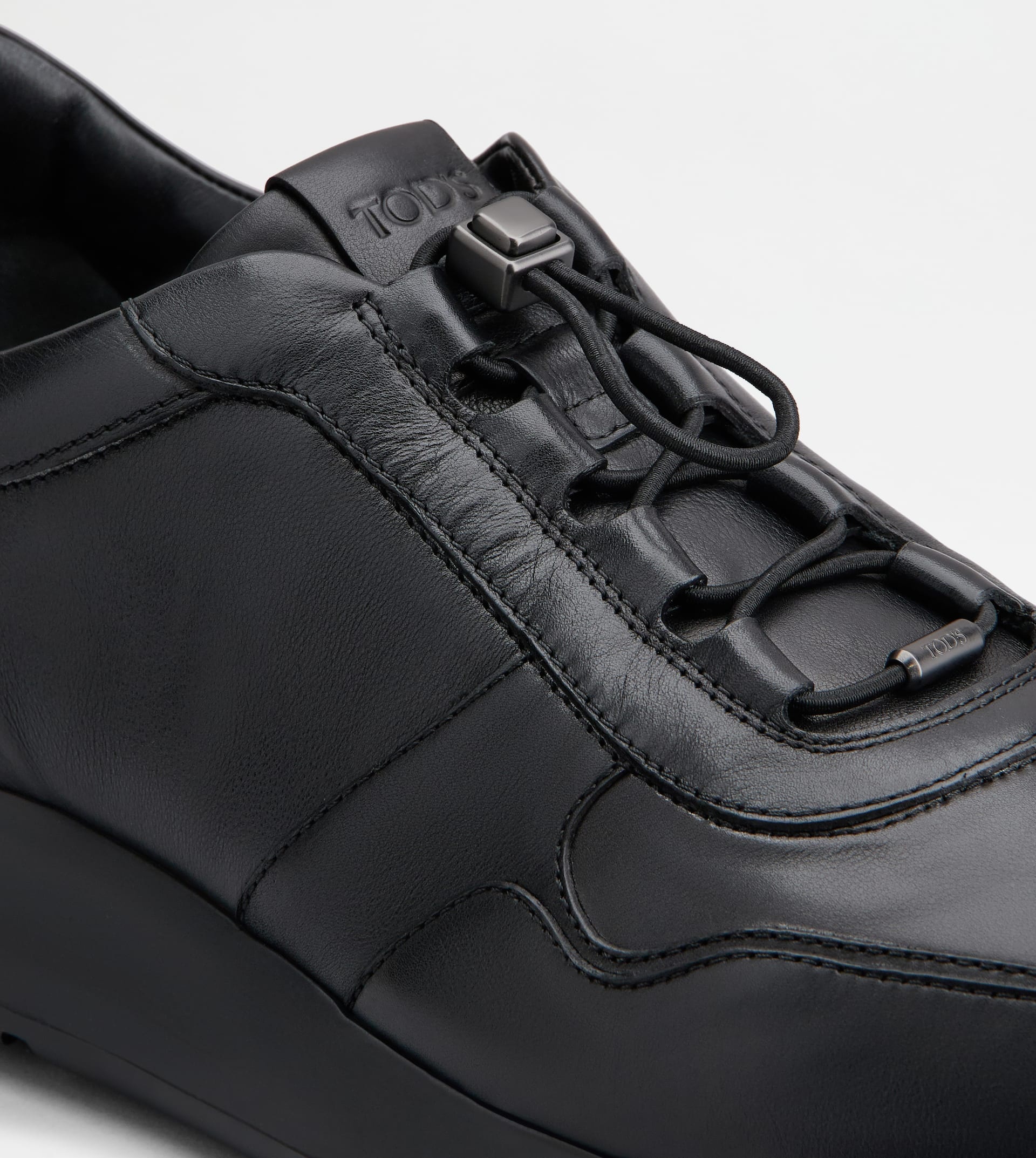 SNEAKERS IN LEATHER - BLACK - 5