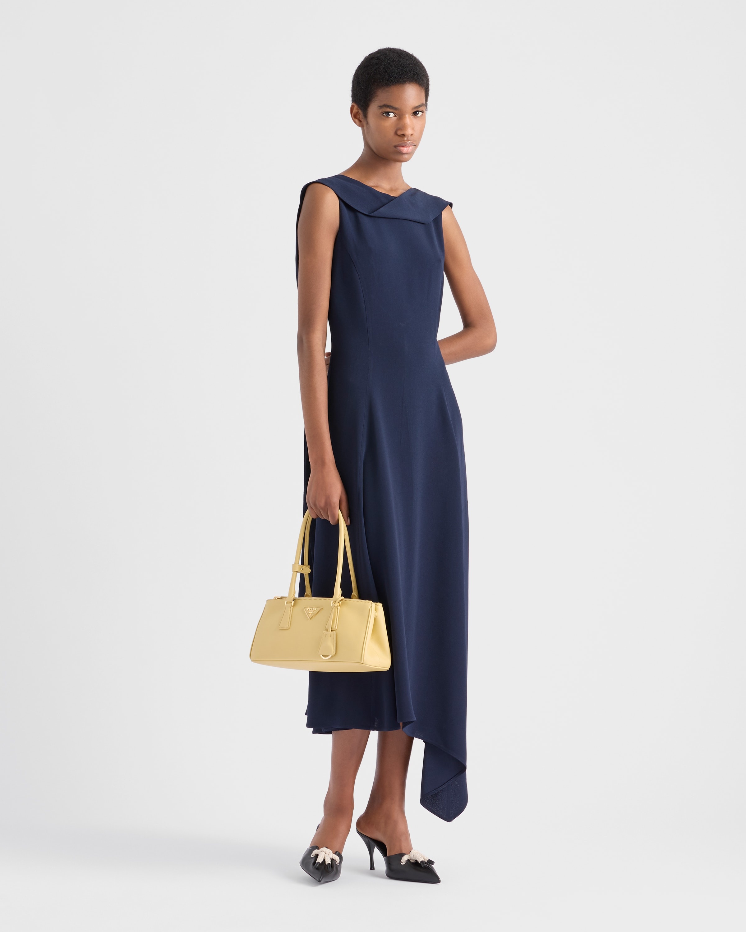 Asymmetrical satin crepe dress - 2