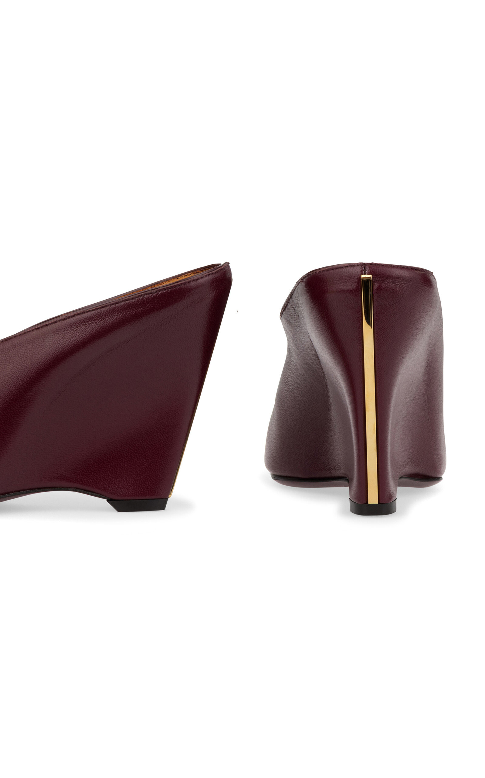 Alicia Leather Wedges Mules burgundy - 5