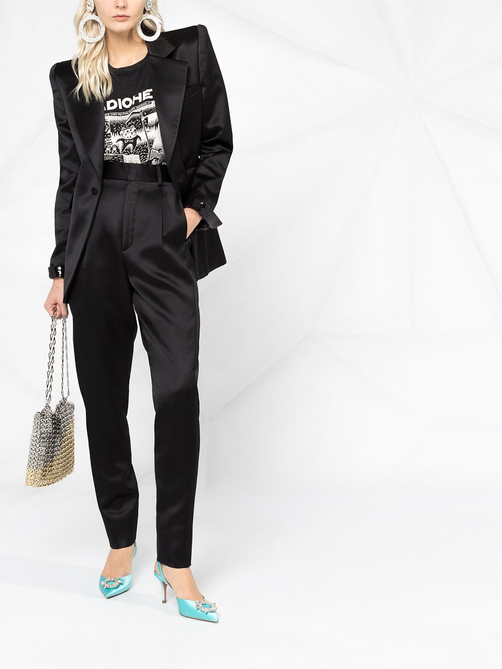 high-waisted tapered trousers - 2