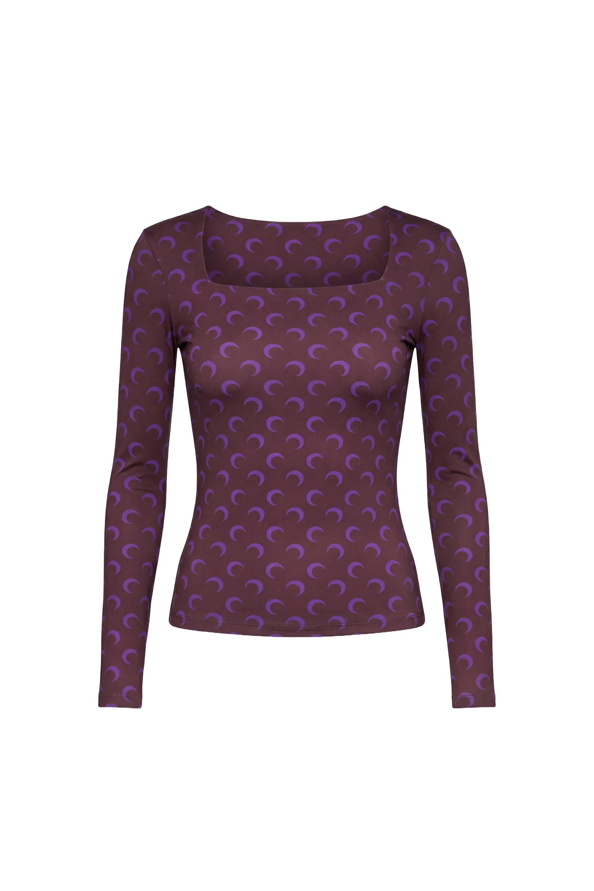 MOON PRINTED JERSEY LS SQUARENECK TOP - 1
